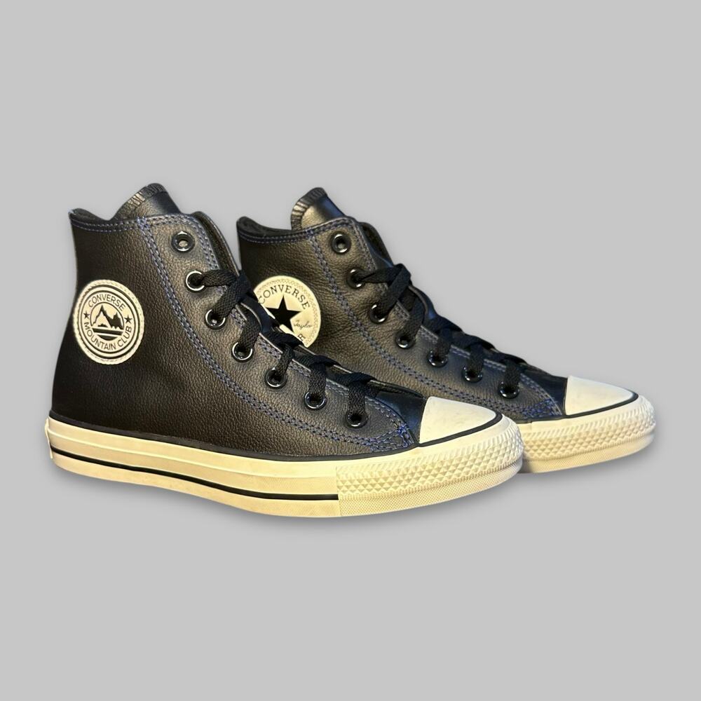 Converse Chuck Taylor All Star Black Leather High Top Sneakers Women’s Size 7